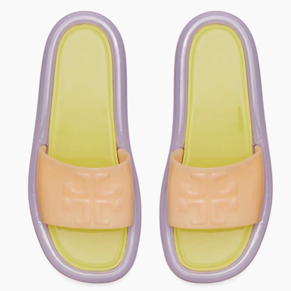 Tory Burch Sandals Bubble Slides Jelly Cloud Purple & Neon SZ 11 NEW in Box